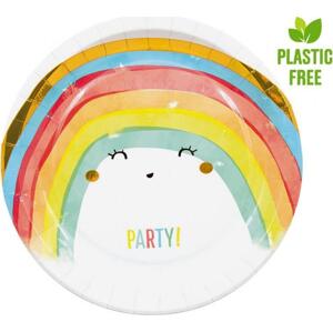 Procos Papírové talíře Rainbow Party, příští generace, 23 cm, 8 ks (bez plastu)