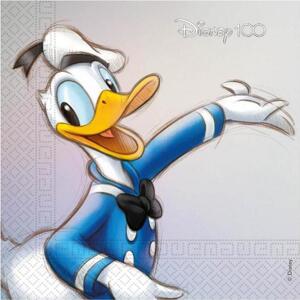 Procos Papírové ubrousky Disney 100 - Donald, 33x33 cm, 20 ks.