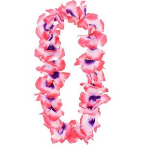 Godan / costumes Havajský náhrdelník, růžová, bílá a fialová