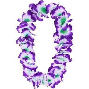 Godan / costumes Havajský náhrdelník, fialová a bílá
