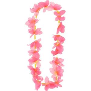 Godan / costumes Náhrdelník Havajský motýl, růžový
