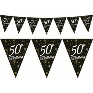 Godan / decorations Papírová girlanda Beauty&Charm s vlajkami "50", 28x270 cm