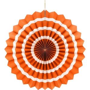 Godan / decorations Dekorativní růžice "Bílý pruh", oranžová, prům. 40 cm KK VÝPRODEJ