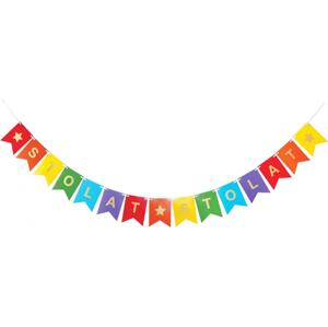 Godan / decorations Papírová girlanda Happy Birthday, barevná, vlaječky, 14x18 cm