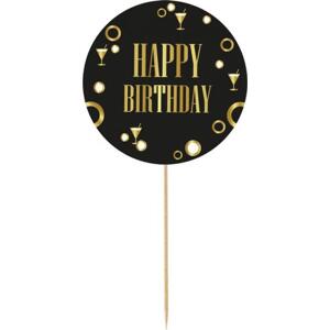 Godan / decorations papírová dekorace na B&G Party dort - Happy Birthday, kulatý 10 cm KK