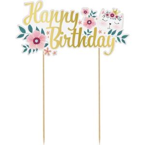 Godan / decorations Dekorace na kočičí dort - Happy Birthday, 15x19cm