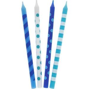 Godan / candles Narozeninové svíčky Barevné puntíky, modrý mix, 16 ks.