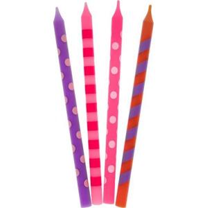 Godan / candles Narozeninové svíčky Barevné puntíky, růžový mix, 16 ks.
