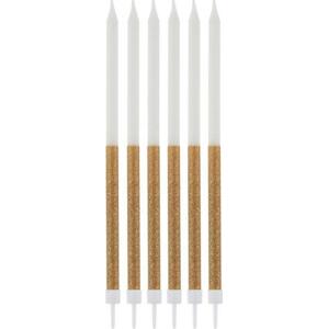 Godan / candles B&C třpytivé svíčky, zlaté, 14,5x0,6 cm, 16 ks.