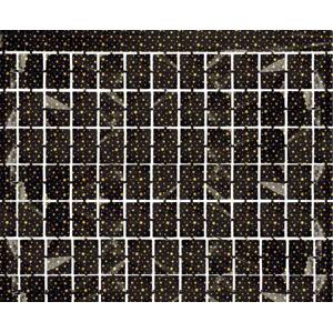 Godan / decorations B&C závěs Čtvercové hvězdy, metalická černá, 100x200 cm