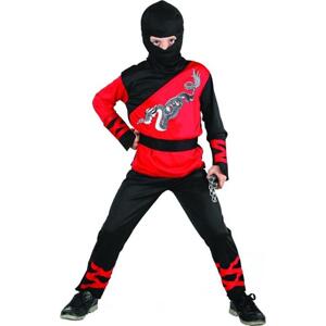 Godan / costumes Sada Dragon Ninja (halenka, kalhoty, kapuce, vycpávky na ruce, pásek), velikost 120/130 cm
