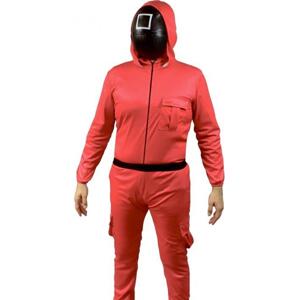 Godan / costumes Color Game Costume, Red - Square (kombinéza s kapucí, pásek, maska), velikost 56
