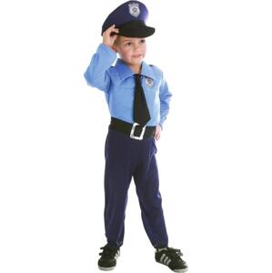 Godan / costumes Modrý set policista (klobouk, košile s kravatou, kalhoty, pásek) vel. 92/104