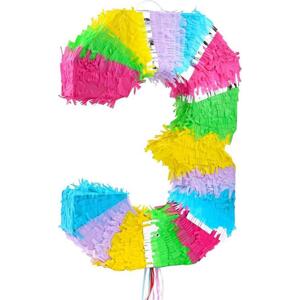 Godan / decorations Piñata číslo "3", pastel, 50x35x7,5 cm