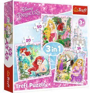 TREFL Puzzle 3v1 Princezny Rapunzel, Aurora a Ariel