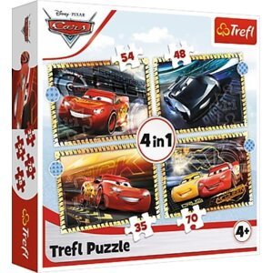 TREFL Puzzle Auta 3: Připravit, pozor, teď! 4v1