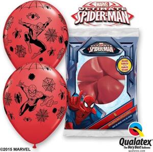 Qualatex Balón QL 12" s potiskem "Spider Man", speciální pastelový mix / 6 ks ST ASSORT