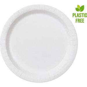 Unique party Papírové talíře, bílé, velikost 23 cm, 8 ks (bez plastu)