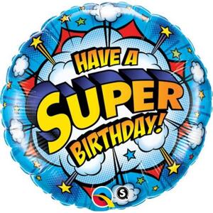 Qualatex Fóliový balónek 18" QL CIR - "Super narozeniny!