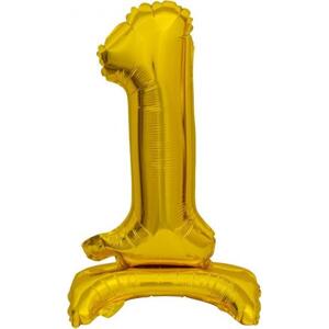 Godan / balloons B&C fóliový balónek Stojací číslo 1, zlatý, 38 cm