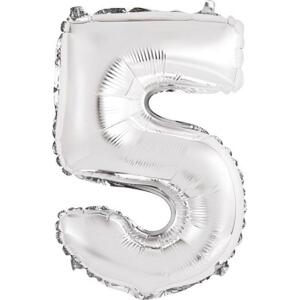 Godan / balloons Fóliový balónek "Number 5", stříbrný, 35 cm