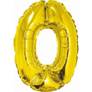 Godan / balloons Fóliový balónek "Číslo 0", zlatý, 35 cm