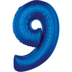 Godan / balloons Fóliový balónek "Number 9", modrý, 92 cm