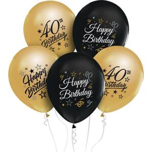 Godan / balloons Balónky Beauty&Charm 12" s potiskem "40", zlato-černé, 5 ks.