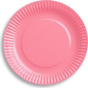 Godan / decorations Papírové talíře jednobarevná růžová, 18 cm, 6 ks.