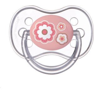 CANPOL babies Dudlík 6-18m silikonový symetrický NEWBORN BABY růžový