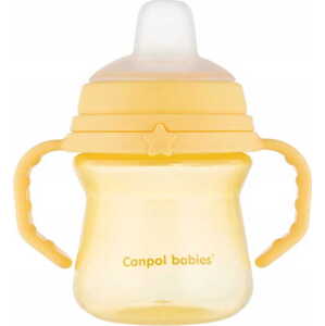 CANPOL babies Hrneček se silikonovým pítkem FirstCup 150ml žlutý