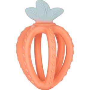 CANPOL babies Silikonové senzorické 3D kousátko JAHODA oranžové