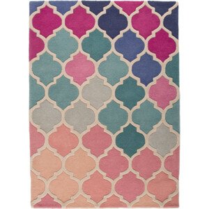 Flair Rugs koberce Ručně všívaný kusový koberec Illusion Rosella Pink/Blue Rozměry koberců: 120x170