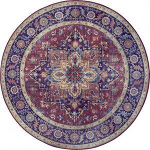 Nouristan - Hanse Home koberce Kusový koberec Asmar 104000 Plum/Red kruh Rozměry koberců: 160x160 (průměr) kruh