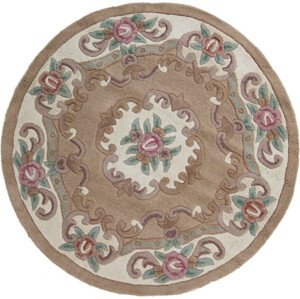Flair Rugs koberce Ručně všívaný kusový koberec Lotus premium Fawn kruh Rozměry koberců: 120x120 (průměr) kruh