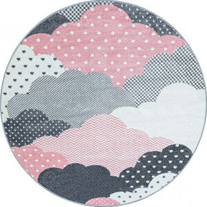 Ayyildiz koberce Dětský kusový koberec Bambi 820 pink kruh Rozměry koberců: 120x120 (průměr) kruh