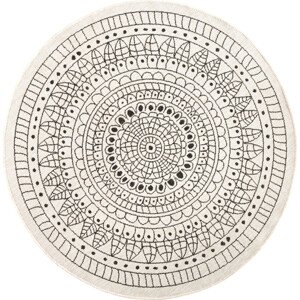 NORTHRUGS - Hanse Home koberce Kusový koberec Twin-Wendeteppiche 103101 creme schwarz kruh – na ven i na doma Rozměry koberců: 100x100 (průměr) kruh