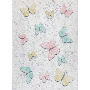 Dywany Łuszczów Dětský kusový koberec Bambino 1610 Butterflies cream Rozměry koberců: 80x150