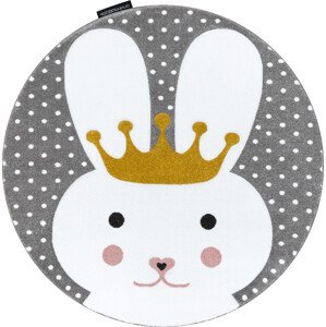 Dywany Łuszczów Dětský kusový koberec Petit Bunny grey kulatý Rozměry koberců: 160x160 (průměr) kruh