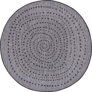 NORTHRUGS - Hanse Home koberce Kusový koberec Twin-Wendeteppiche 105418 Night Silver kruh – na ven i na doma Rozměry koberců: 140x140 (průměr) kruh