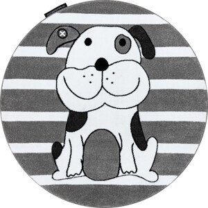 Dywany Łuszczów Dětský kusový koberec Petit Puppy grey kruh Rozměry koberců: 120x120 (průměr) kruh