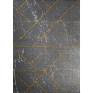 Dywany Łuszczów Kusový koberec Emerald geometric 1012 grey and gold Rozměry koberců: 80x150