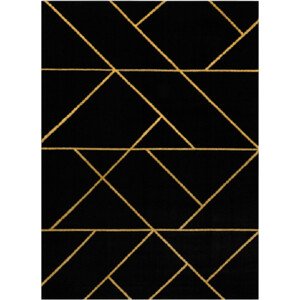 Dywany Łuszczów Kusový koberec Emerald geometric 1012 black and gold Rozměry koberců: 120x170