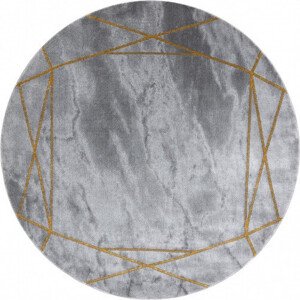 Dywany Łuszczów Kusový koberec Emerald 1022 grey and gold kruh Rozměry koberců: 160x160 (průměr) kruh