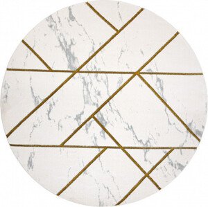 Dywany Łuszczów Kusový koberec Emerald geometric 1012 cream and gold kruh Rozměry koberců: 160x160 (průměr) kruh