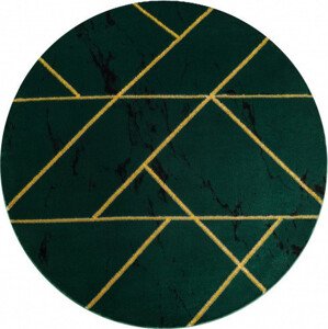 Dywany Łuszczów Kusový koberec Emerald geometric 1012 green and gold kruh Rozměry koberců: 160x160 (průměr) kruh