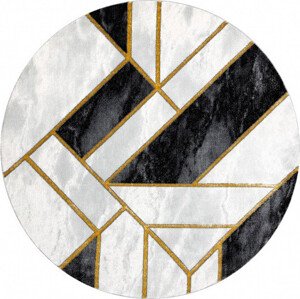 Dywany Łuszczów Kusový koberec Emerald 1015 black and gold kruh Rozměry koberců: 120x120 (průměr) kruh