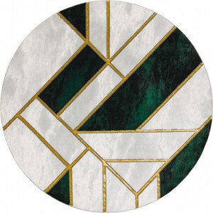 Dywany Łuszczów Kusový koberec Emerald 1015 green and gold kruh Rozměry koberců: 160x160 (průměr) kruh
