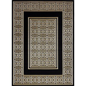 Dywany Łuszczów Kusový koberec Gloss 6776 86 greek black/gold Rozměry koberců: 80x150