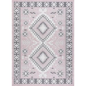 Dywany Łuszczów Kusový koberec Sion Sisal Aztec 3007 pink/ecru – na ven i na doma Rozměry koberců: 120x170